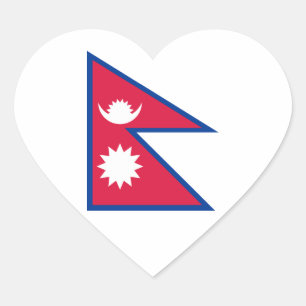 Adesivo Coração Nepal - bandeira do Nepali