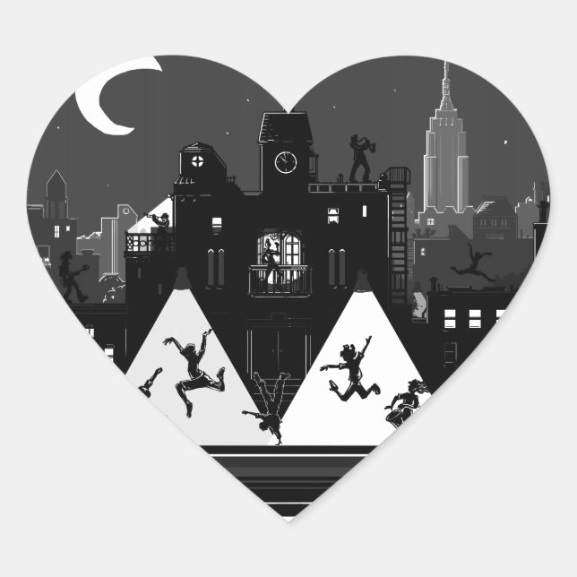 Adesivo Coração New York Boogie Nights (Frente)