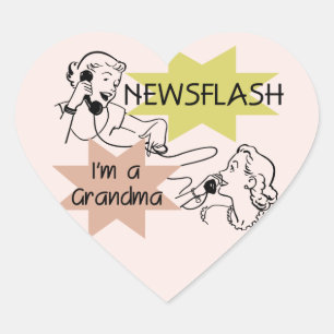 Adesivo Coração Newsflash sou uma vovó T-shirts e presentes