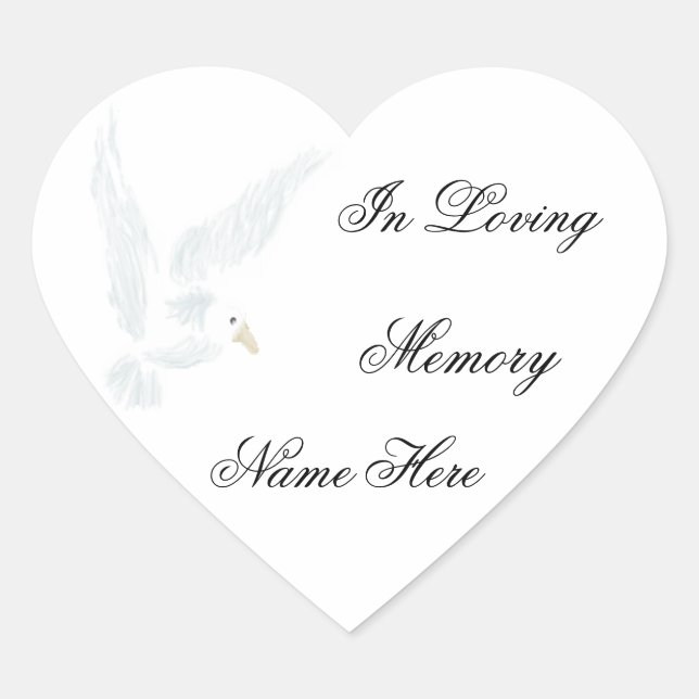 Adesivo Coração No Loving Memory Stickers (Frente)