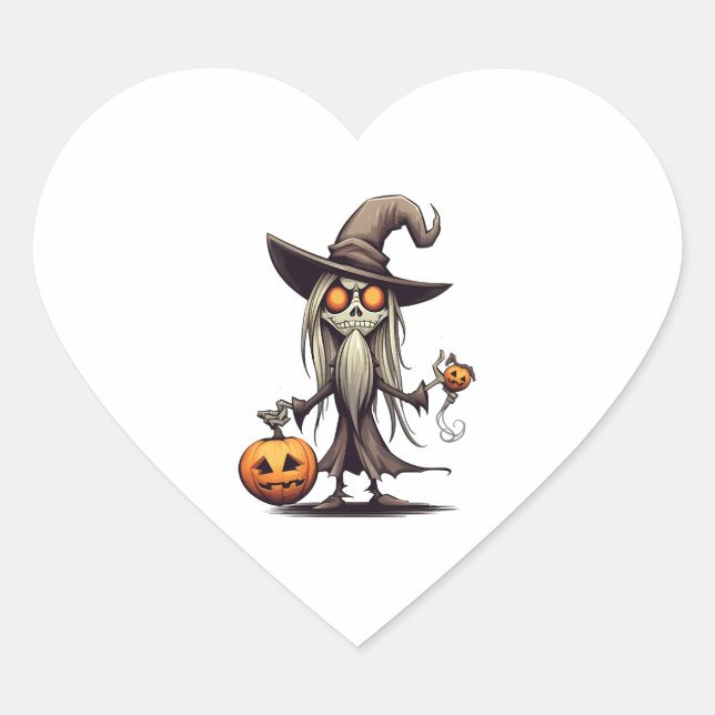 Adesivo Coração Noite de Halloween (Frente)