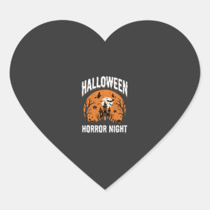 Adesivo Coração Noite de Terror do Halloween Castelo Assombrado Vi