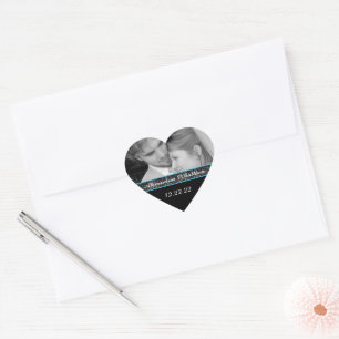 Adesivo Coração Noiva e Almoço Vestir sua Foto Azul