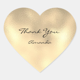 Adesivo Coração Nome da Bela Cardíaca Bridal Obrigado Champaigne M