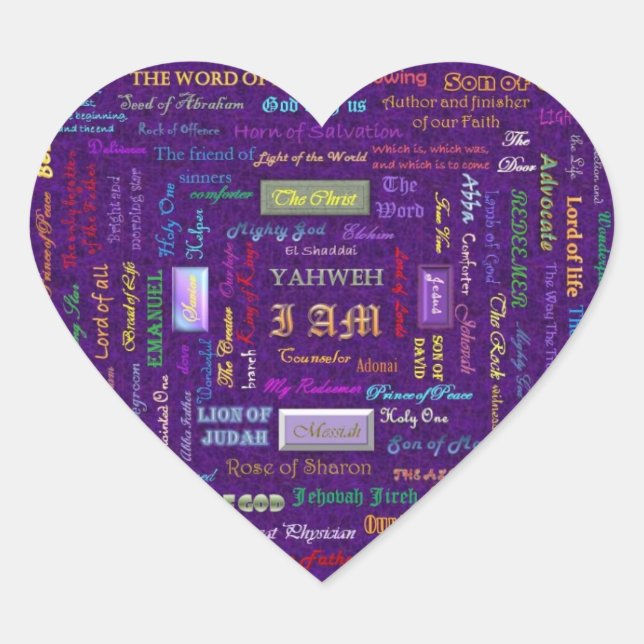 Adesivo Coração nomes de autocolantes cardíacos (Frente)