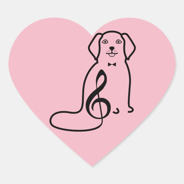 ADESIVO CORAÇÃO NOTA DE CACHORRO E MÚSICA (Frente)