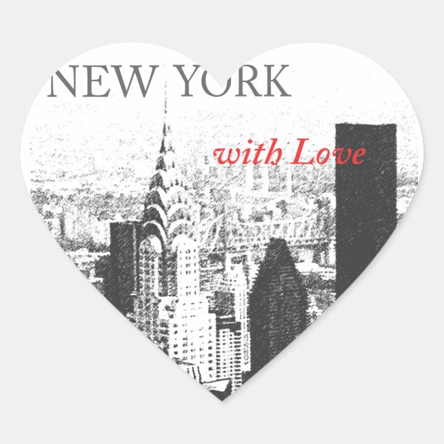 Adesivo Coração Nova York com amor (Frente)