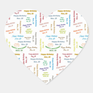 Adesivo Coração Novembro, 20 Aniversário