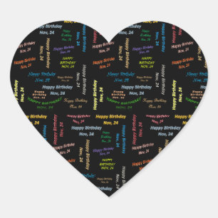 Adesivo Coração Novembro, 24 Birthday Sticker