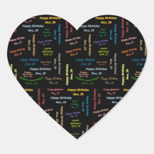 Adesivo Coração Novembro, 29 Birthday Sticker