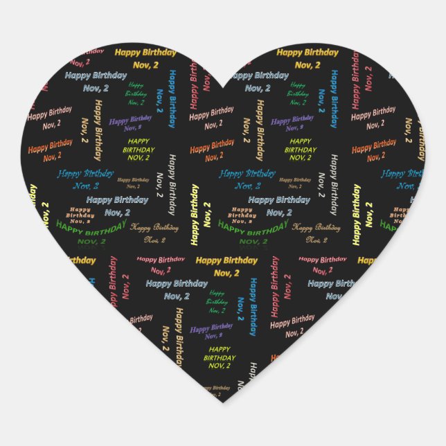 Adesivo Coração Novembro, 2 Aniversário (Frente)