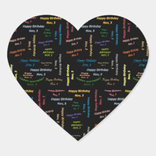 Adesivo Coração Novembro, 3 Aniversário