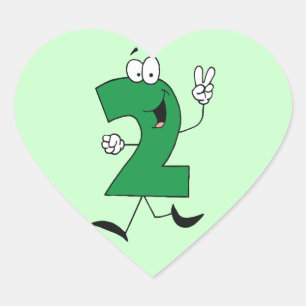 Adesivo Coração Número de Camisetas e presentes de segundo anivers