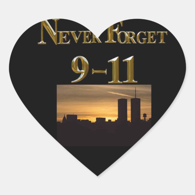 ADESIVO CORAÇÃO NUNCA ESQUEÇA O 9-11 (Frente)