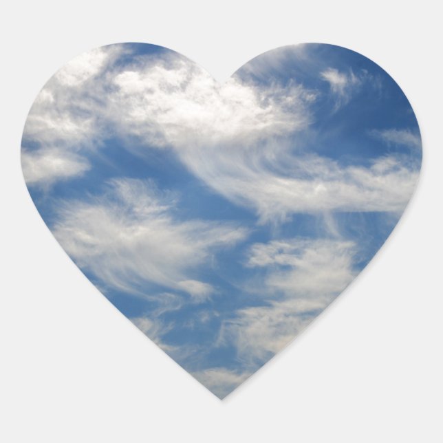 Adesivo Coração Nuvens de Cirrus como Anjos voando (Frente)