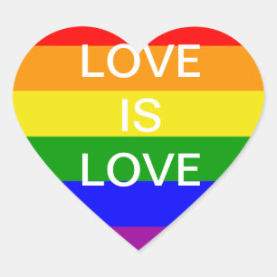 Adesivo Coração o amor é amor Bandeira arco-íris
