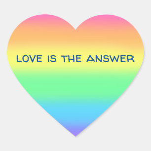 Adesivo Coração O amor é o arco-íris da resposta