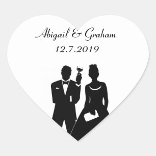 Adesivo Coração O casal perfeito convida selos