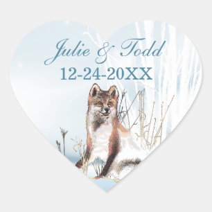 Adesivo Coração O Casamento Do Lobo De inverno Salva A Data