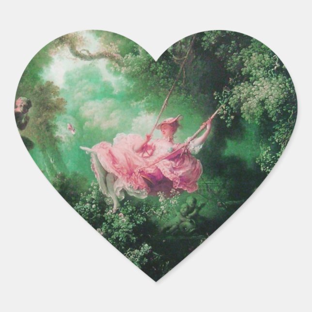 Adesivo Coração O cor-de-rosa verde SWING (Frente)