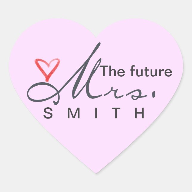 Adesivo Coração O futuro, Sra. - personalize o seu próprio! (Frente)