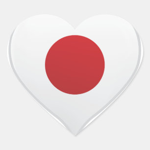 Adesivo Coração O Japão ama o cartaz do orgulho da bandeira