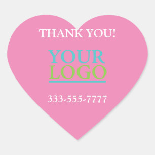 Adesivo Coração O logotipo, nome e telefone ou o site Promo PinkWh