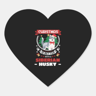 Adesivo Coração O Natal É Melhor Com Uma Cristã Irlandesa Husky
