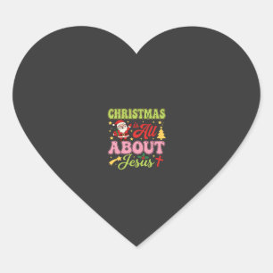 Adesivo Coração O Natal é Tudo Sobre Jesus Retro