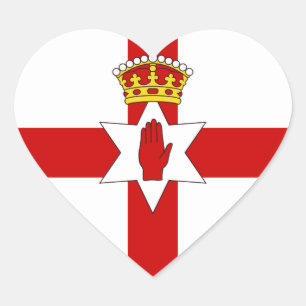 Adesivo Coração O Norther Ireland Ulster embandeira