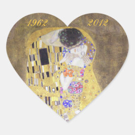Adesivo Coração O Ouro Klimt Casado Aniversário Heart S