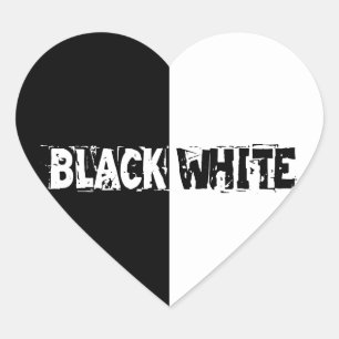 Adesivo Coração O que é preto é preto, o que é branco é branco