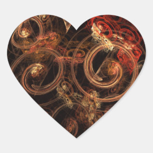 Adesivo Coração O Som do Abstrato de Arte Musical