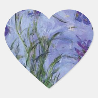 Adesivo Coração o vintage floresce lilac-irises-1917 monet.