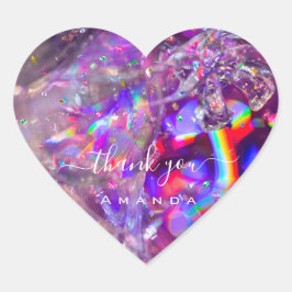 Adesivo Coração Obrigado A Dar O Nome 16º Cristais Holográficos Br