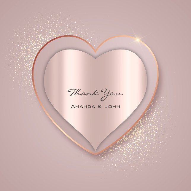 Adesivo Coração Obrigado Bridal Rosa Heart (Thank You Wedding Bridal Rose Heart Heart Sticker)