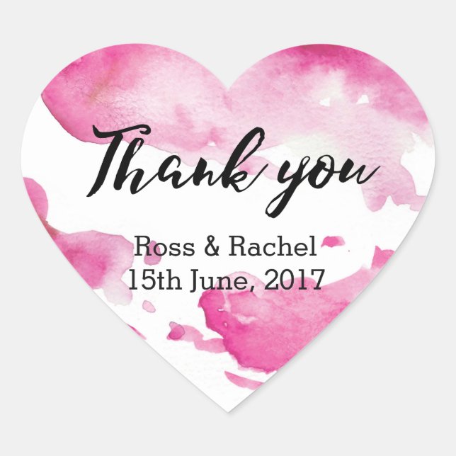 Adesivo Coração Obrigado. Cartazes de coração. (Frente)