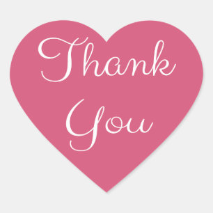 Adesivo Coração Obrigado, Coração Rosa E Branco