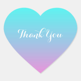 Adesivo Coração obrigado de casamento da turquesa ombre rosa moder