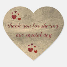 Adesivo Coração Obrigado de casamentos que vocês autocolantes dese
