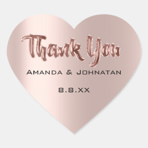 Adesivo Coração Obrigado Do Nome Balões Rosa De Casamento