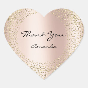 Adesivo Coração Obrigado nupcial do coração do nome da beleza do