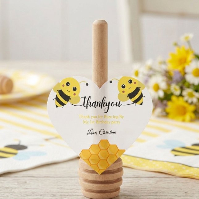 Adesivo Coração Obrigado pelo Buzz-ing de aniversário (Criador carregado)