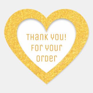 Adesivo Coração Obrigado pelo seu pedido