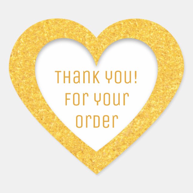 Adesivo Coração Obrigado pelo seu pedido (Frente)