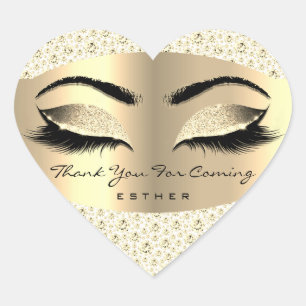 Adesivo Coração Obrigado Por Vir O Nome Heart White Dourado