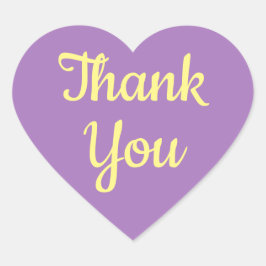 Adesivo Coração Obrigado Roxo Amarelo