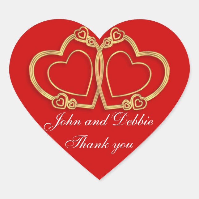 Adesivo Coração Obrigado, viciantes pelos favores do casamento. (Frente)