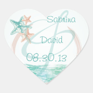 Adesivo Coração Ocean Breeze Beach Envelope Seal