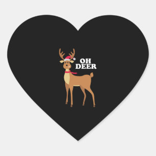Adesivo Coração Oh Deer - rena de natal